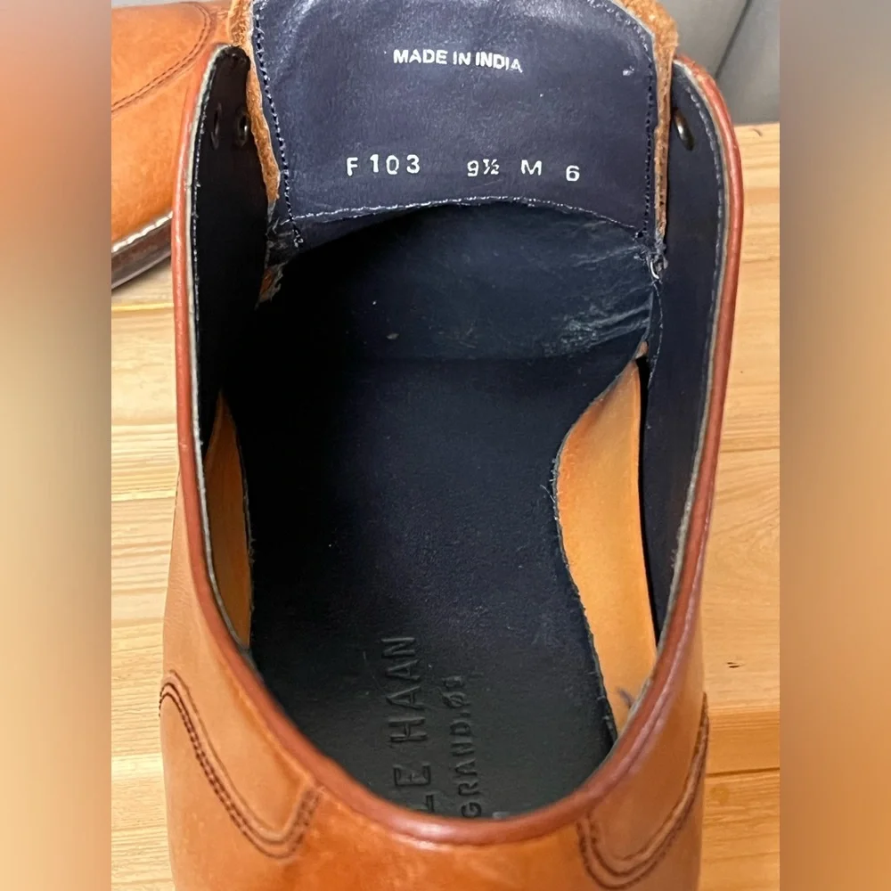 Cole Haan Light Brown Leather Oxford Shoes Men's 9.5M C11629